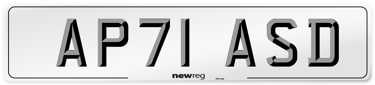 AP71 ASD Number Plate from New Reg